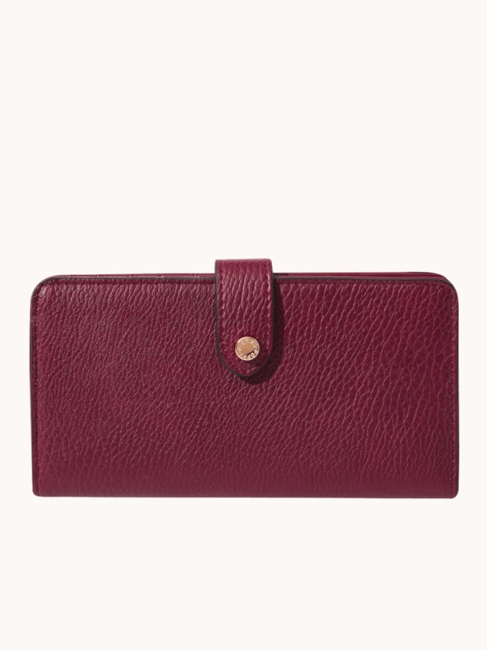 Poppy & Peonies Burgundy Leather Snap Wallet